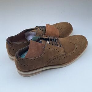 New Men's Joseph Abboud SAMPLE shoes in BROWN/TAN with cool design Size 9